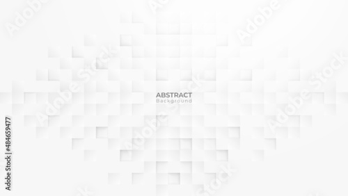 Fototapeta Naklejka Na Ścianę i Meble -  Abstract 3d modern square background. White and grey geometric pattern texture. vector art illustration