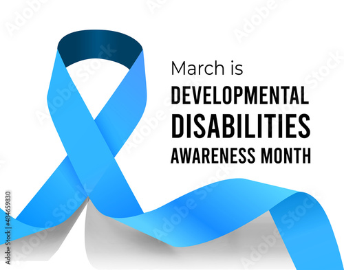 National Developmental Disabilities Awareness Month. Illustration on white