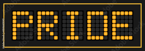 Orange color led in word pride on black background