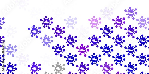 Light blue, red vector texture with disease symbols.