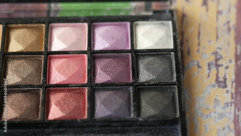 close up of eye shadow on table close up of eye shadow on table