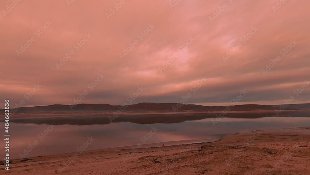 Amazing time lapse at the lake during sunset in autumn Amazing time lapse at the lake during sunset in autumn