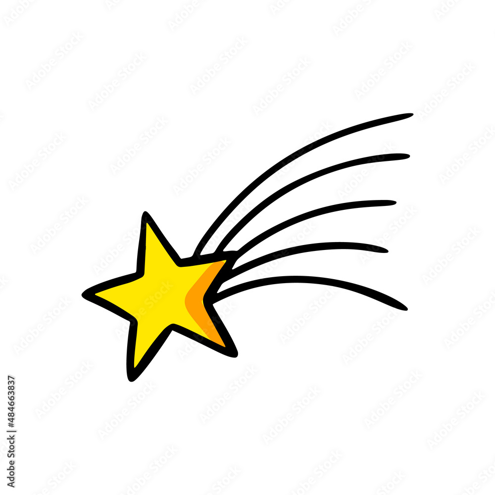 Star comet in comic stile. Vector illustration Star comet in comic stile. Vector illustration