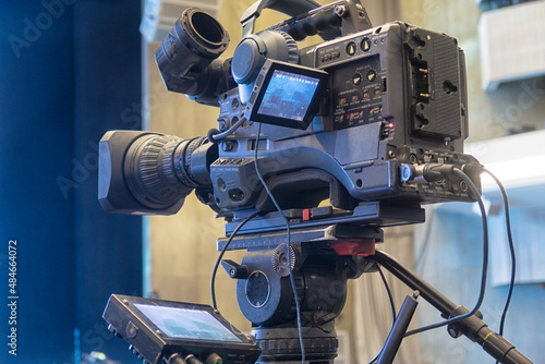 television camera in the concert hall, before the concert