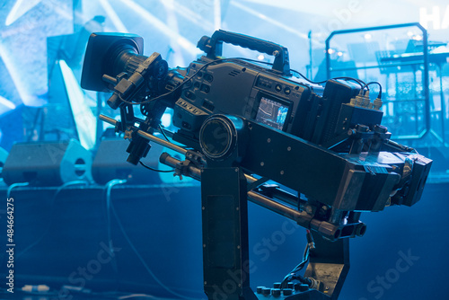 television camera in the concert hall  before the concert
