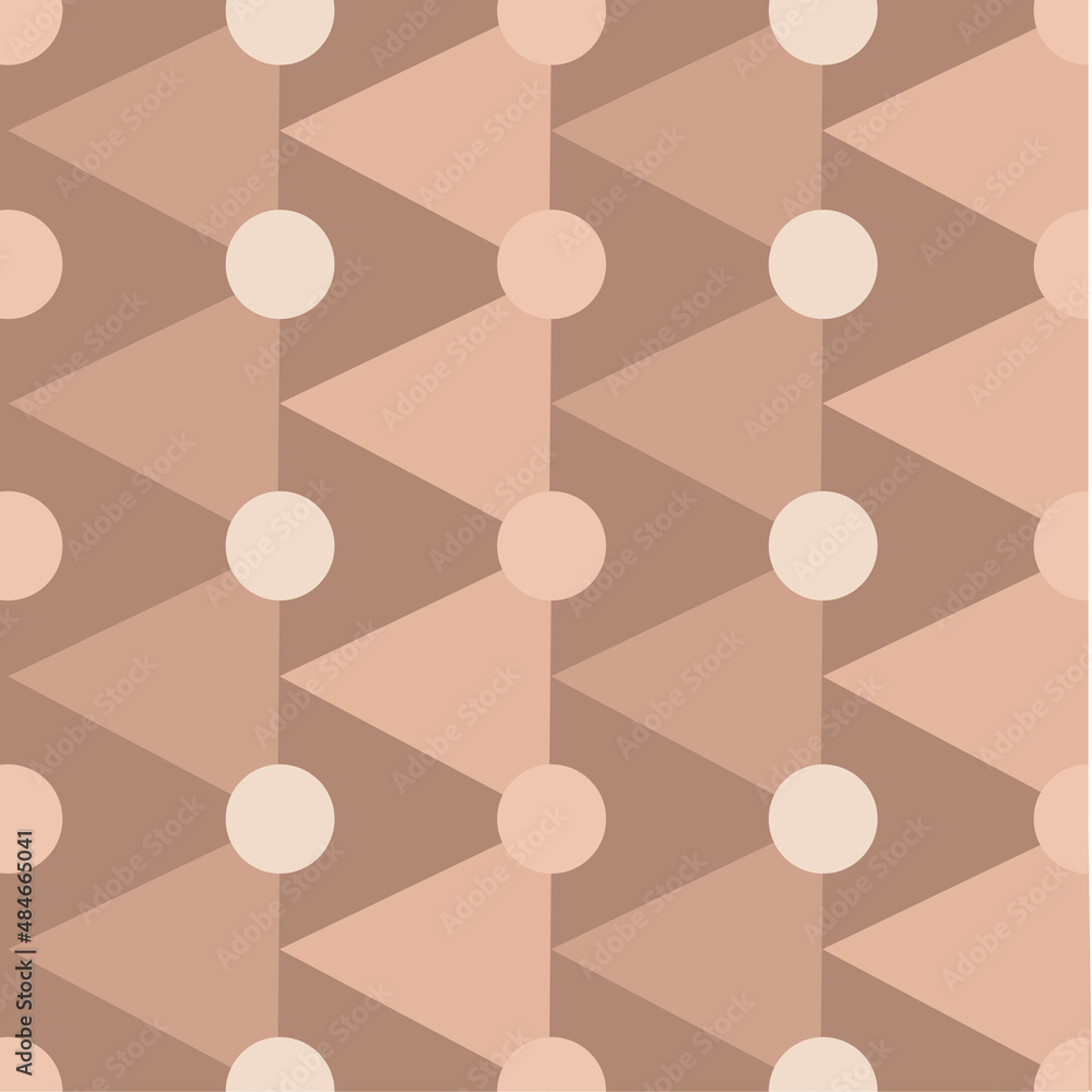 Seamless vector geometric pattern with circles and triangles brown tone.  For wallpaper, paper, fabric, tile, linoleum, flooring. Stock Vector |  Adobe Stock