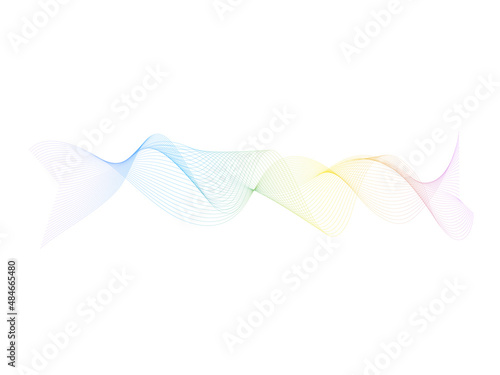 Abstract colored wave lines on white background. Smooth stripes illustration. Curved wavy colorful lines. Vector illustration isolated.