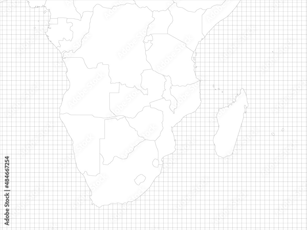 Blank Map Of Southern Africa Southern Africa Simple Outline Blank Map Stock Vector | Adobe Stock