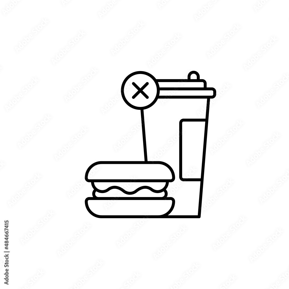 No, fast food, healthcare line vector icon. Diet outline vector icon no, fast food, healthcare No, fast food, healthcare line vector icon. Diet outline vector icon no, fast food, healthcare