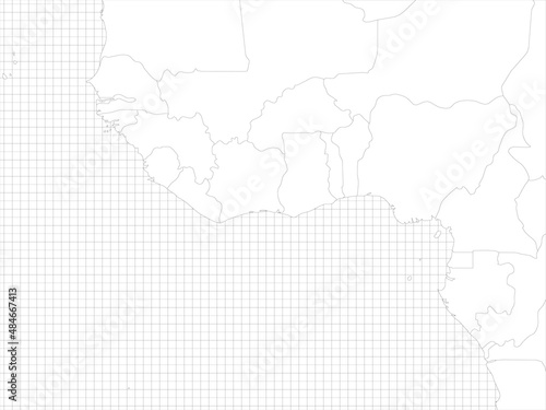 Western Africa simple outline blank map