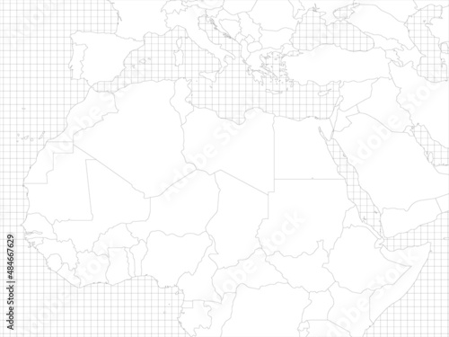 Northern Africa simple outline blank map
