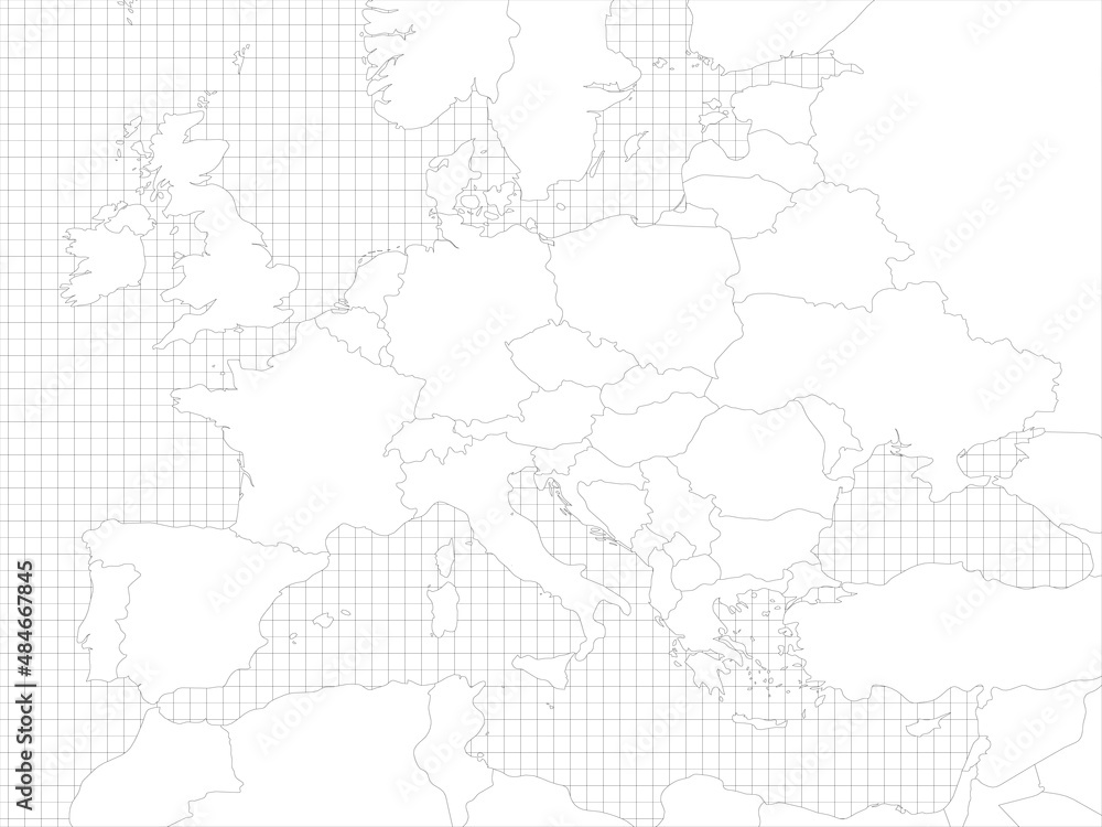 Obraz premium Europe simple outline blank map