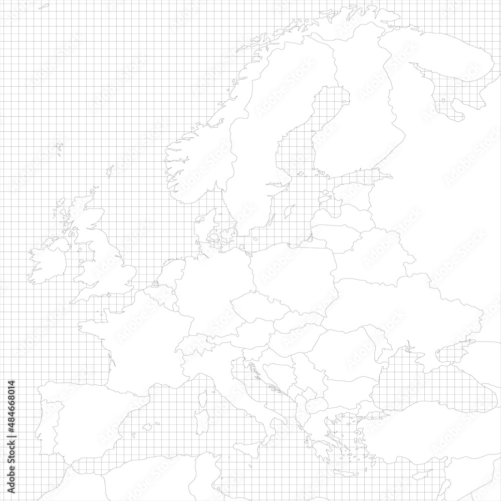 Obraz premium Europe simple outline blank map