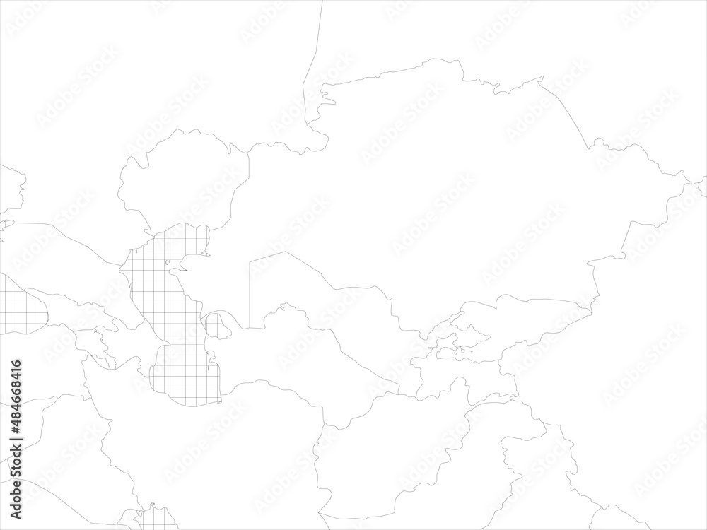 Central Asia simple outline blank map