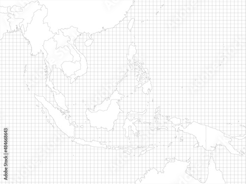 Southeast Asia simple outline blank map