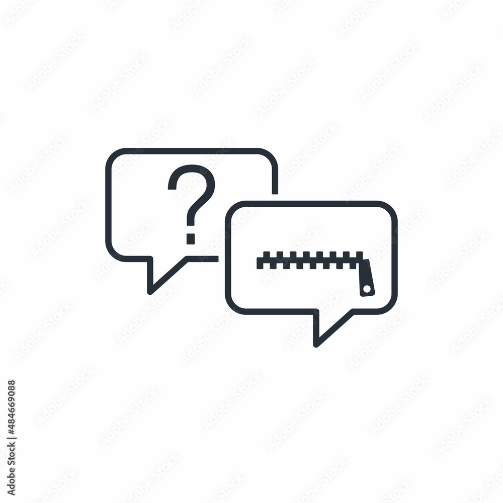 A question without an answer. Silence in response. Vector icon isolated on white background. A question without an answer. Silence in response. Vector icon isolated on white background.