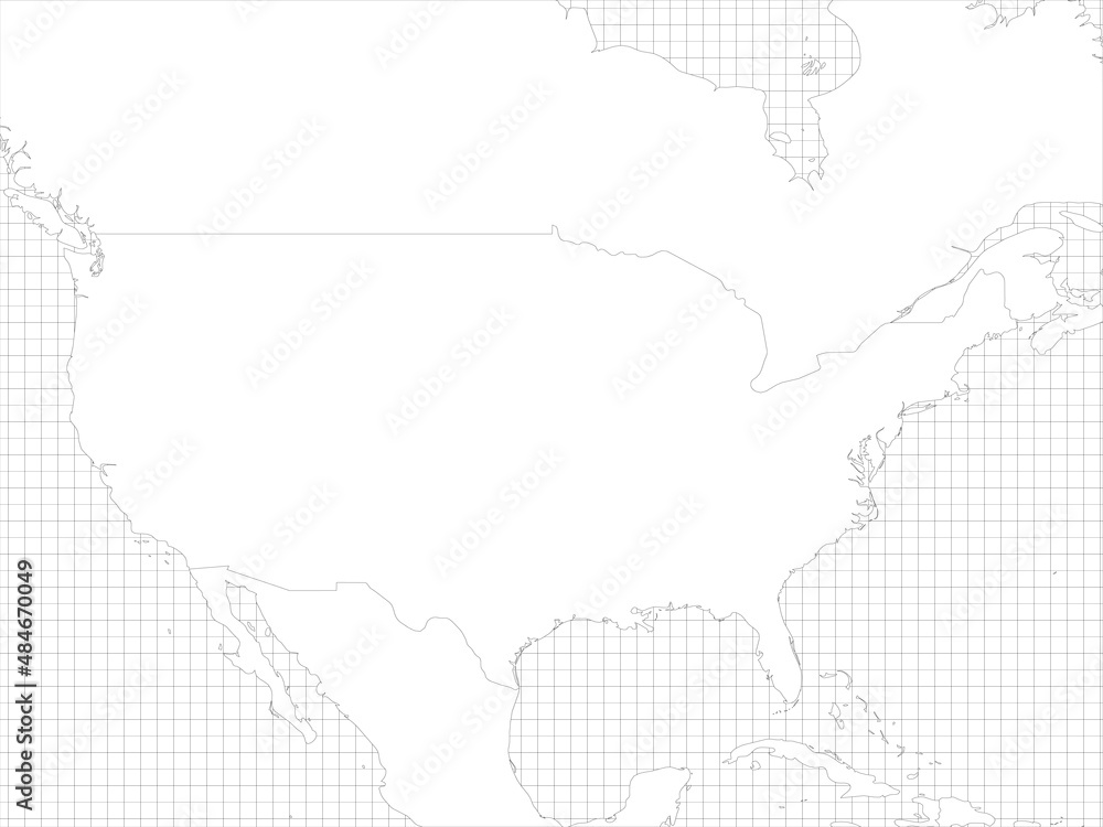 Obraz premium USA simple outline blank map
