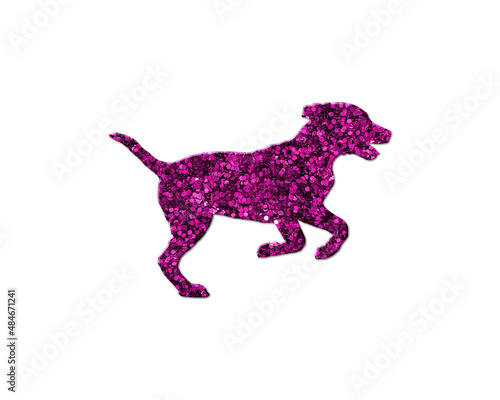 Dog Pet Running Purple Glitter Icon Logo Symbol illustration 