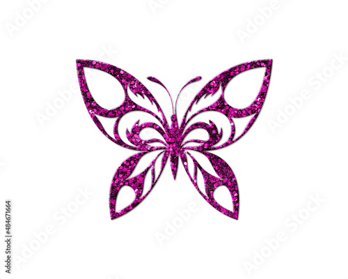Butterfly Purple Glitter Icon Logo Symbol illustration 