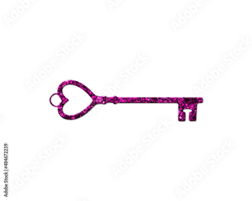 Vintage Retro Key Purple Glitter Icon Logo Symbol illustration  © SunFrot