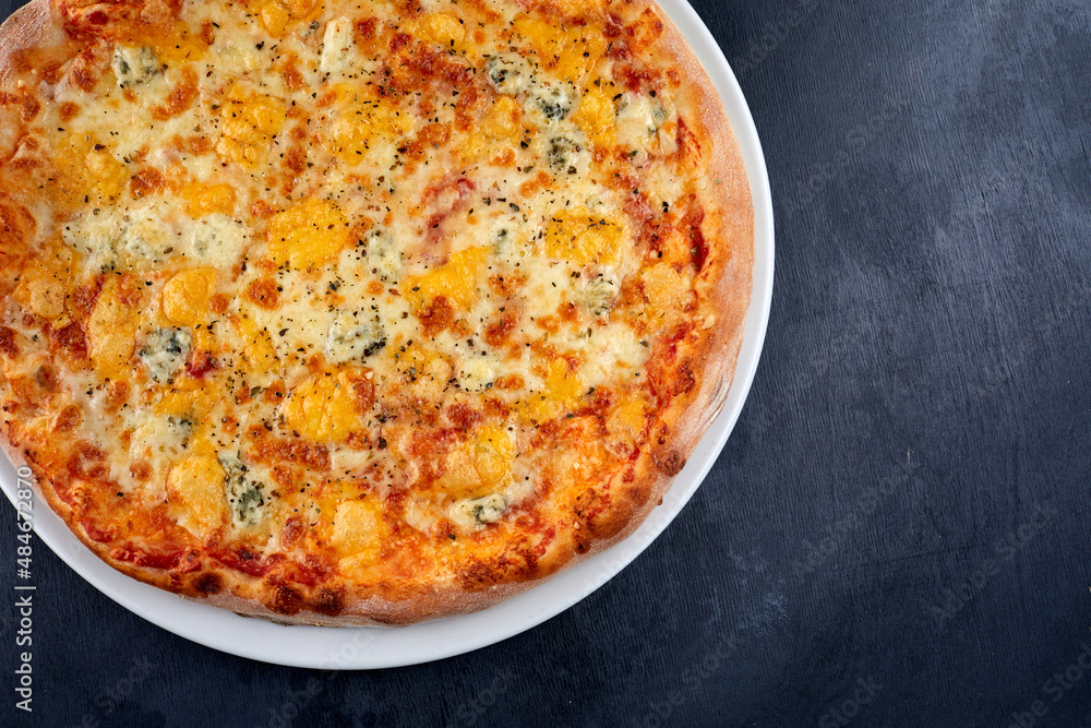 fresh pizza on the white plate fresh pizza on the white plate