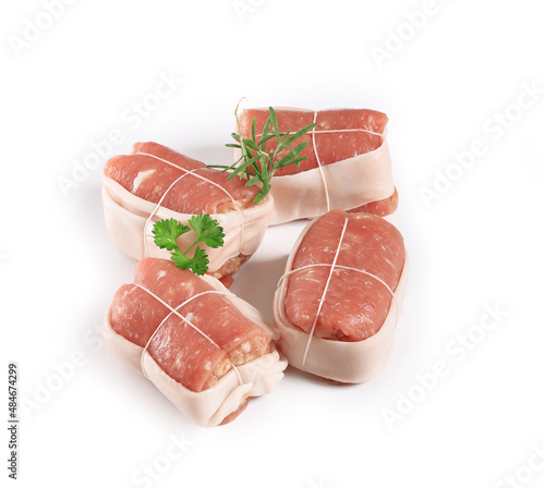 paupiette de veau sur fond blanc