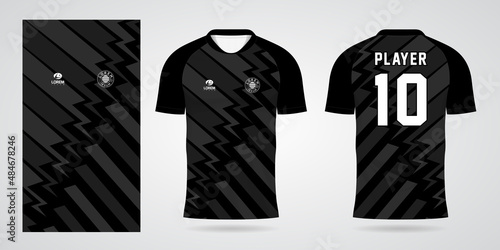 black sports shirt jersey design template