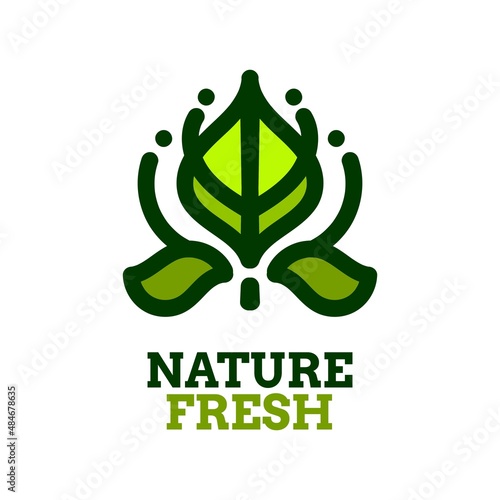 fresh leaf nature logo concept design illustration