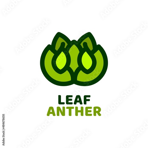 leaf anther flora flower nature logo concept design illustration