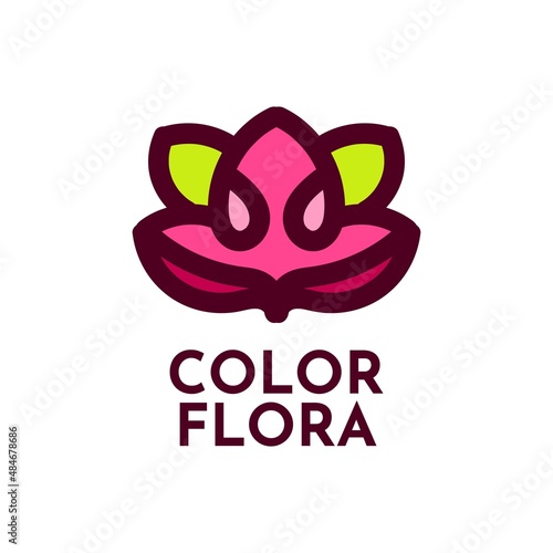 color flora flower nature logo concept design illustration