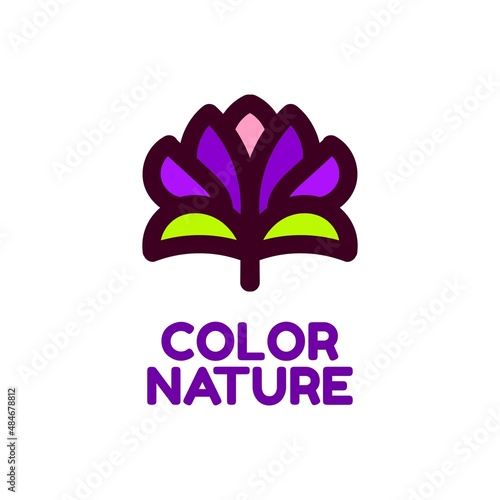 color flora flower nature logo concept design illustration