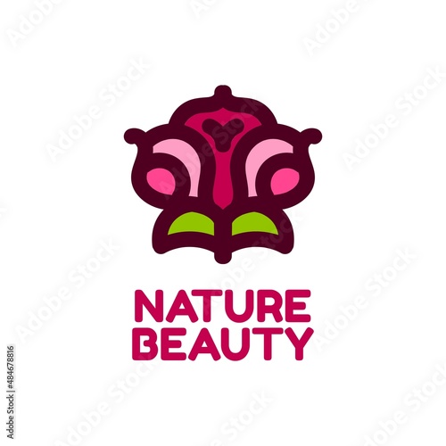 beauty flower nature logo concept design illustration
