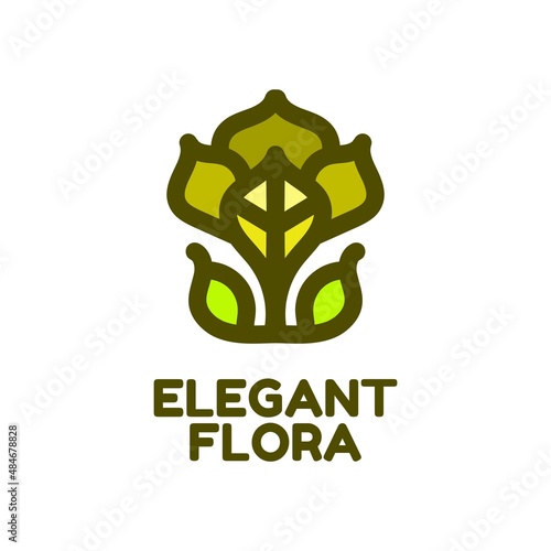 elegant flower nature logo concept design illustration