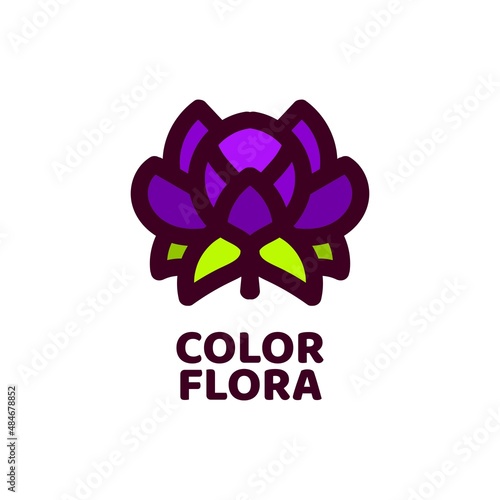 color flora flower nature logo concept design illustration