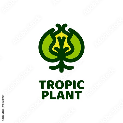 tropic plant nature logo concept design illustration