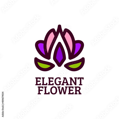 elegant flower nature logo concept design illustration
