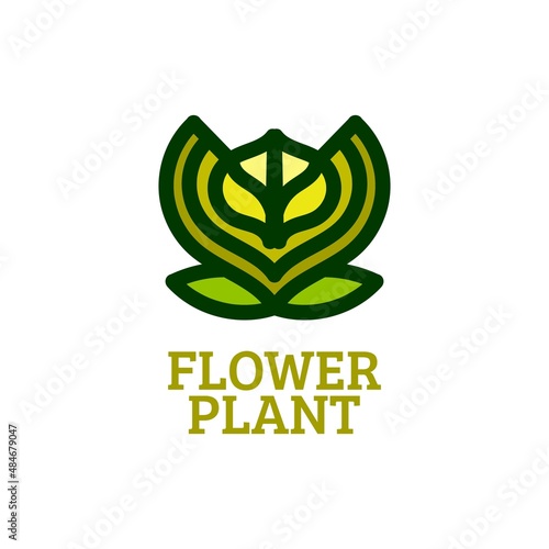 flower plant nature logo concept design illustration