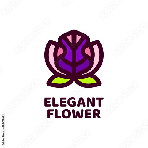elegant flower nature logo concept design illustration