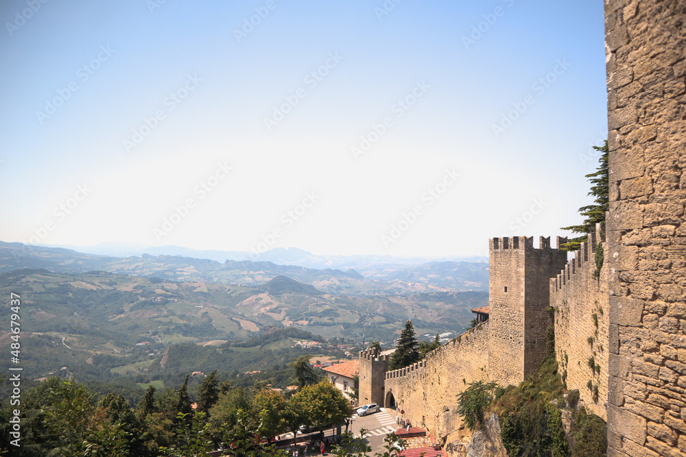 San Marino old walls and sky
