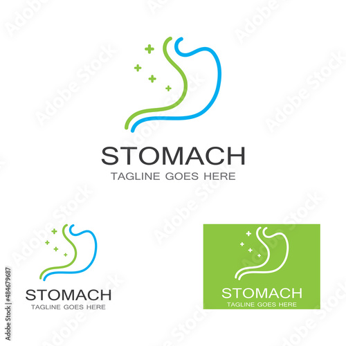 stomach health and stomach care logo design icon vector template