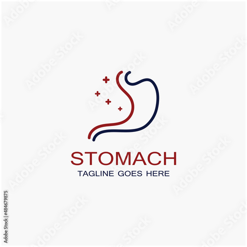 stomach health and stomach care logo design icon vector template