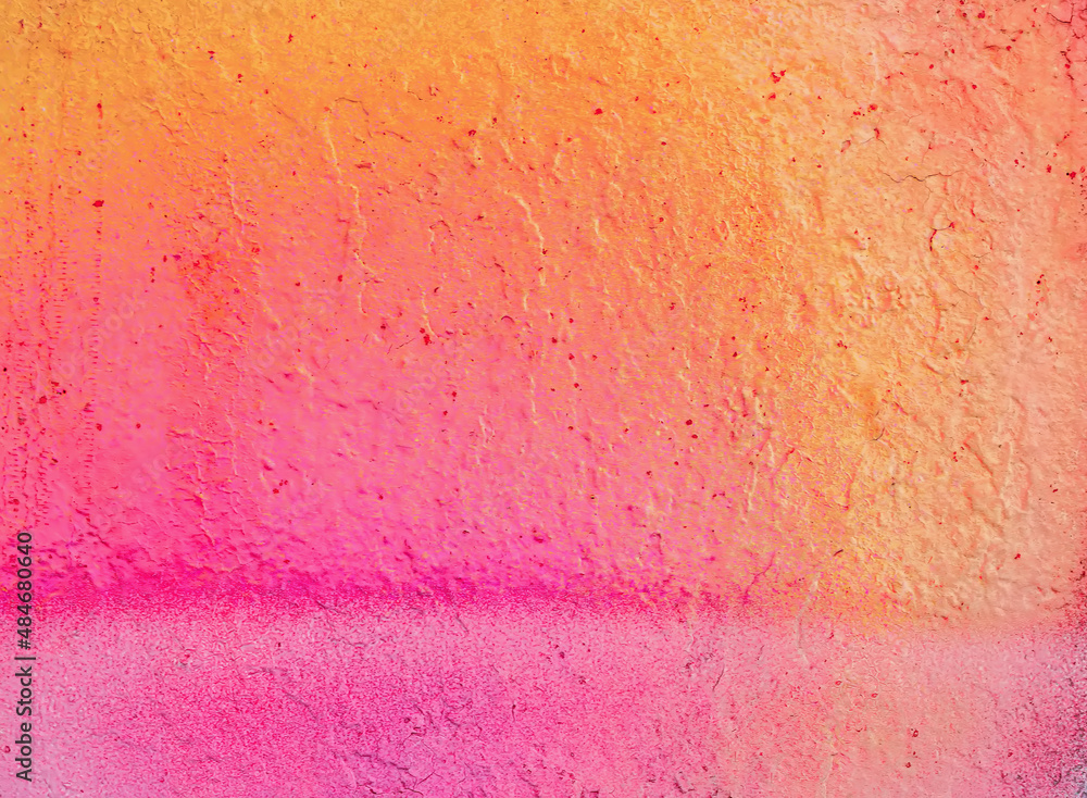 Naklejka premium Beautiful bright colorful street art graffiti background. Abstract creative spray drawing fashion colors on the walls of the city. Urban Culture gradient texture, copyspace backdrop