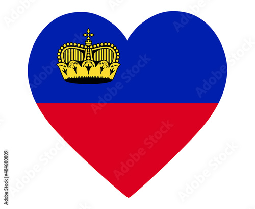 Liechtenstein Flag National Europe Emblem Heart Icon Vector Illustration Abstract Design Element