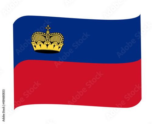 Liechtenstein Flag National Europe Emblem Ribbon Icon Vector Illustration Abstract Design Element