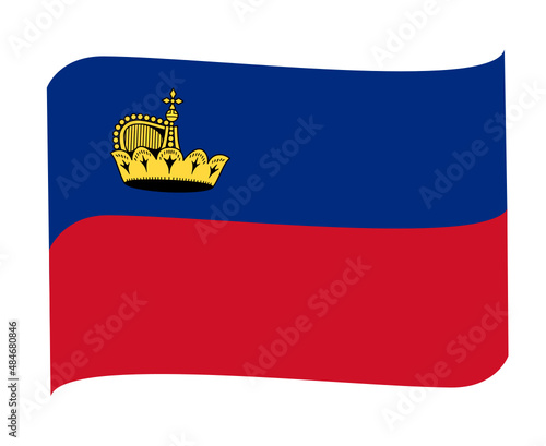 Liechtenstein Flag National Europe Emblem Ribbon Icon Vector Illustration Abstract Design Element