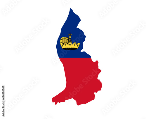 Liechtenstein Flag National Europe Emblem Map Icon Vector Illustration Abstract Design Element