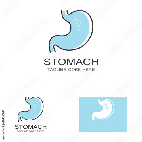stomach health and stomach care logo design icon vector template