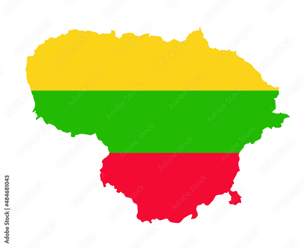 Lithuania Flag National Europe Emblem Map Icon Vector Illustration Abstract Design Element