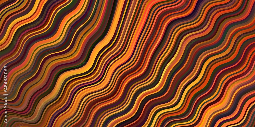 Dark Orange vector texture with curved lines. Dark Orange vector texture with curved lines.