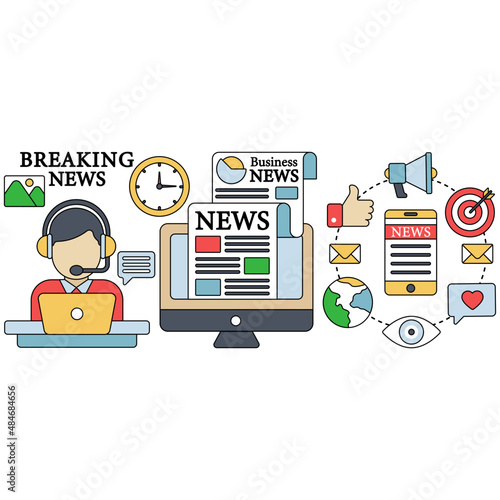 Premium download illustration of news studio